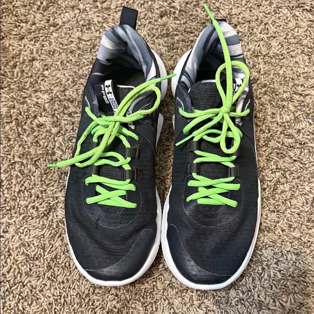 Under Armour Black and Green Athletic Shoes